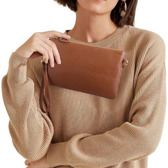 Genuine Leather Crossbody Bags for Women Wristlet- 2- Crossbody Brown - Picture 4 of 8